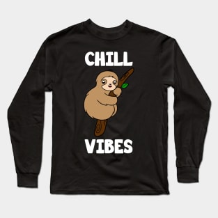 Cute Sloth Chill Vibes Long Sleeve T-Shirt